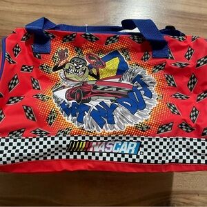NWT Vintage NASCAR Looney Tunes Taz “Eat My Dust” Duffle Bag 15x10x9 Rare